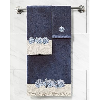 Linum Home Textiles Turkish Cotton Shell Row 3-piece Embellished Absorbent Towel Set