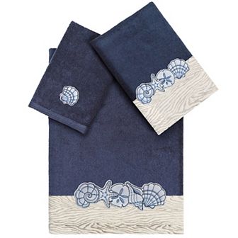 Linum Home Textiles Turkish Cotton Shell Row 3 pc Embellished Absorbent Towel Set