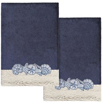 Linum Home Textiles Turkish Cotton Shell Row 2 pc Embellished Bath Towel Set