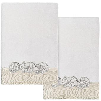 Linum Home Textiles Turkish Cotton Shell Row 2 pc Embellished Bath Towel Set