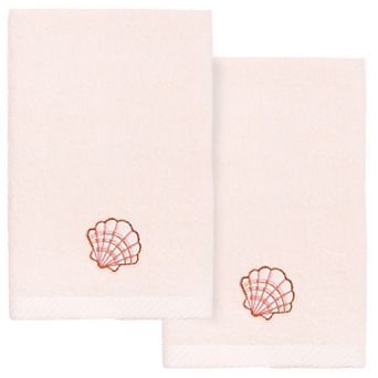 Linum Home Textiles Turkish Cotton Shell Row 2 pc Embellished Fingertip Towel Set