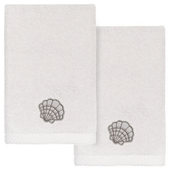 Linum Home Textiles Turkish Cotton Shell Row 2 pc Embellished Fingertip Towel Set