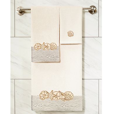 Linum Home Textiles Turkish Cotton Shell Row 3-piece Embellished Towel Set