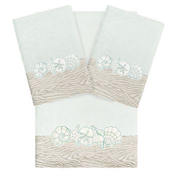 Linum Home Textiles Turkish Cotton Shell Row 3 pc Embellished Towel Set