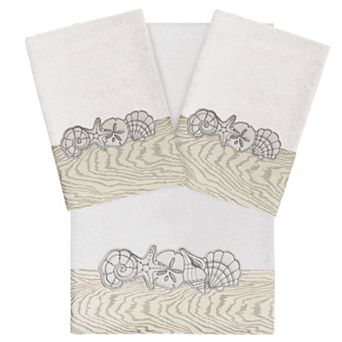 Linum Home Textiles Turkish Cotton Shell Row 3 pc Embellished Towel Set