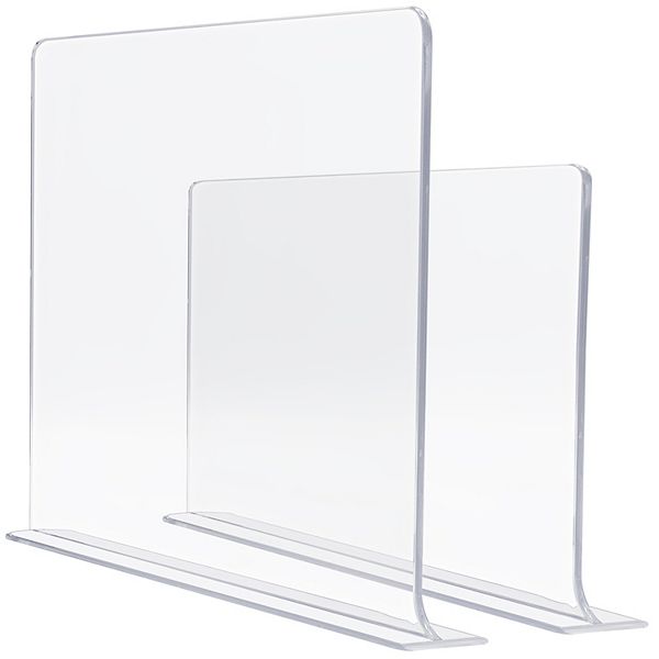 Sorbus Set of 6 Adhesive Acrylic Shelf Divider Organizers