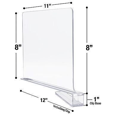 Sorbus Set of 6 Clear Acrylic Shelf Dividers