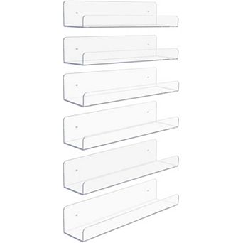 Sorbus Acrylic Floating Shelves 6 pk