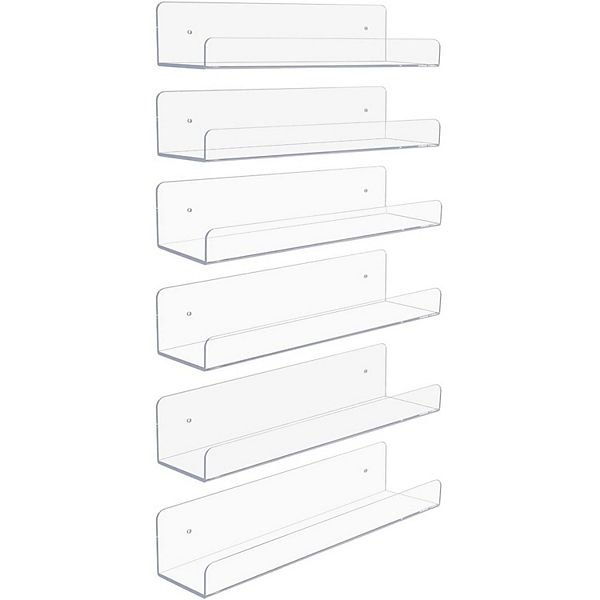 Sorbus Acrylic Floating Shelves 6pk.