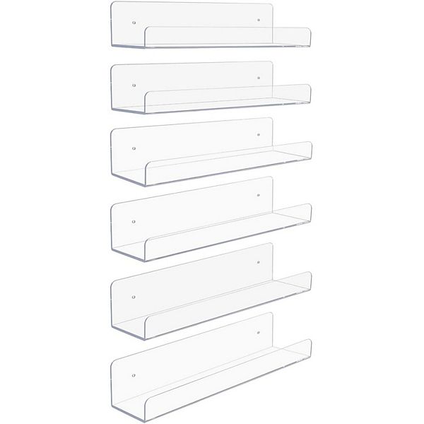 Sorbus 6Pc Acrylic Floating Shelf