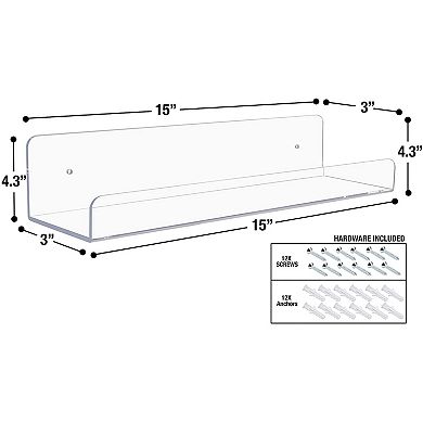 Sorbus Acrylic Floating Shelves 6-pk.