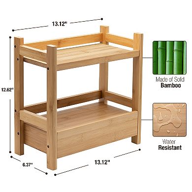 Sorbus 2-Tier Bamboo Organizer