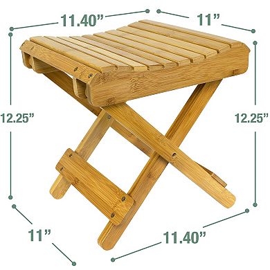 Sorbus Bamboo Folding Step Stool Bench