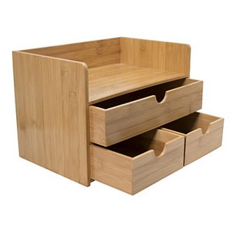 Sorbus Bamboo Desk Organizer With Drawers