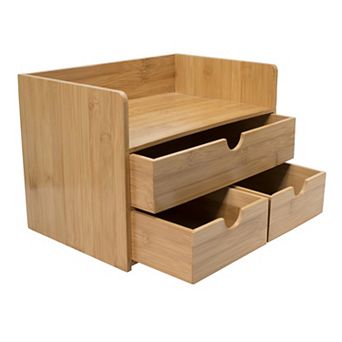 Sorbus Bamboo Desk Organizer With Drawers