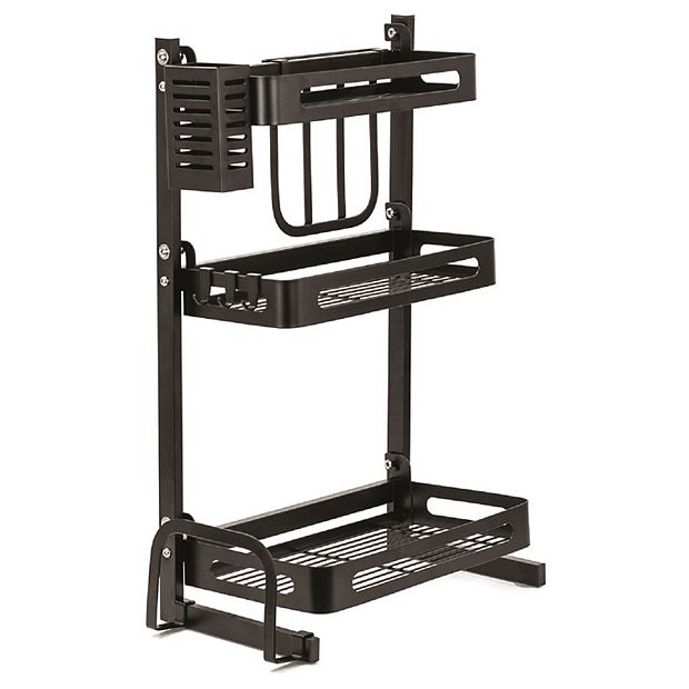 Sorbus 3 Tier Wall Mounted Storage Rack - Black