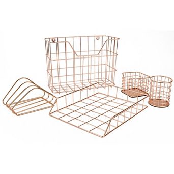 Sorbus Wire Metal 5-in-1 Desk Organizer Set