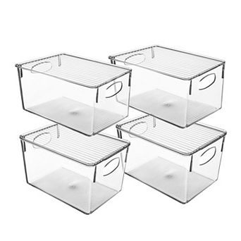 Sorbus Clear Storage Bin 4 pc Set