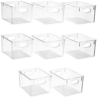 Sorbus Set of 8 Clear Fridge Bins with Handles