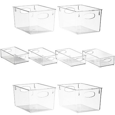 Sorbus Set of 8 Clear Fridge Organizer Containers and Bins