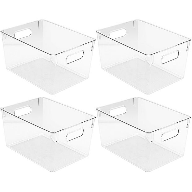 Sorbus Clear Fridge Organizer Bins with Handles, Set of 4