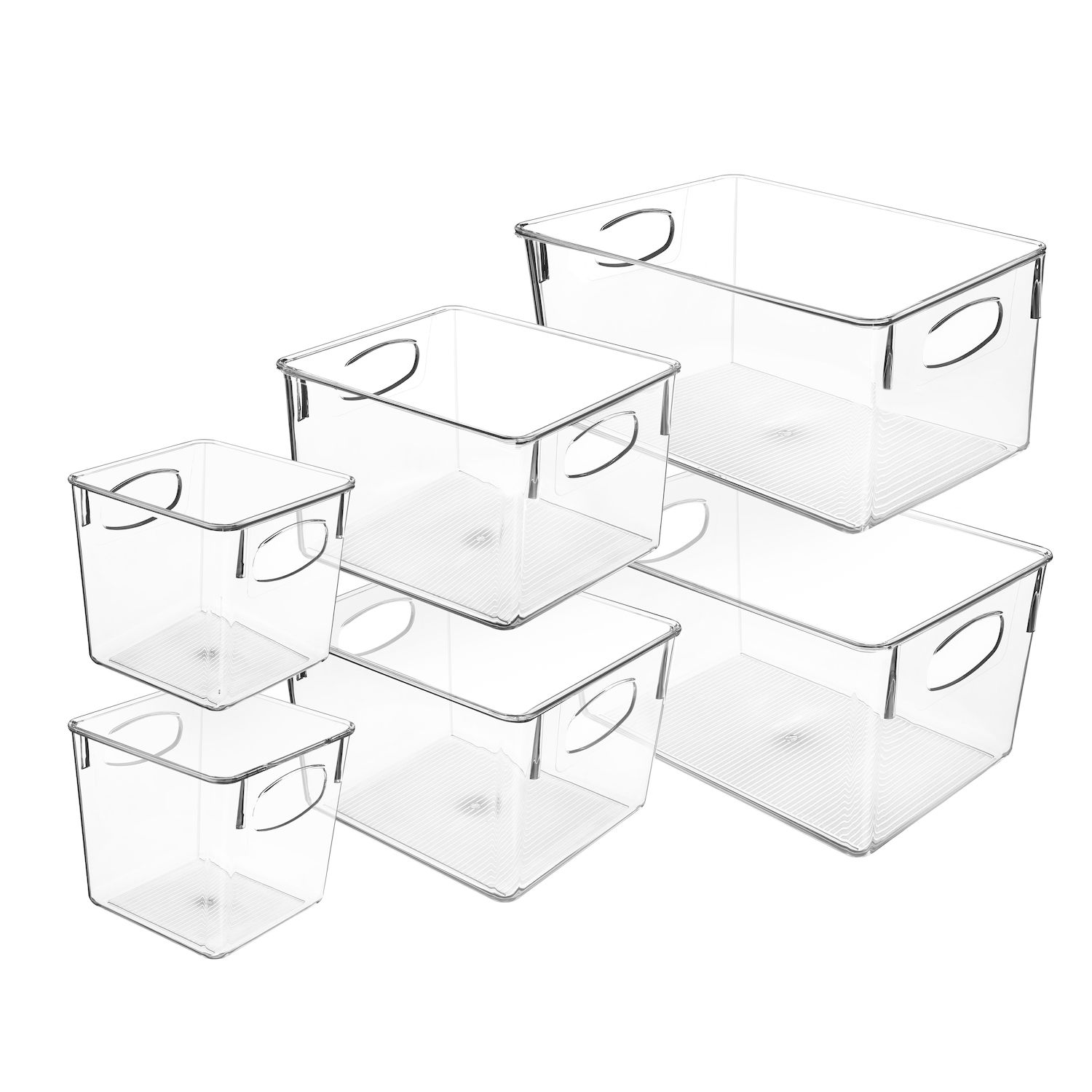Belle Maison 2-pc. Clear Plastic Organizer Bin Set, White