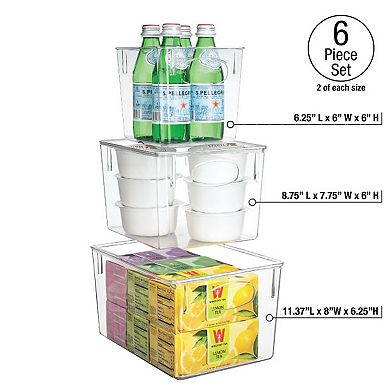 Sorbus Clear Fridge Bins 6-piece Set