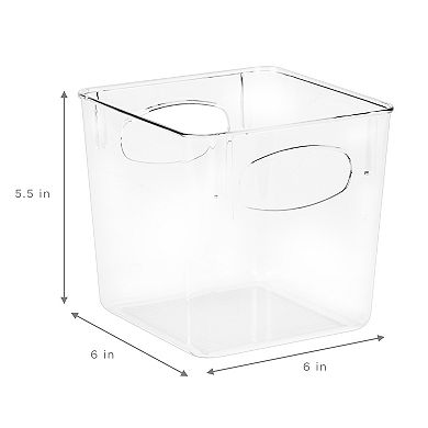 Sorbus Set of 8 Small Square Fridge Bins with Handles