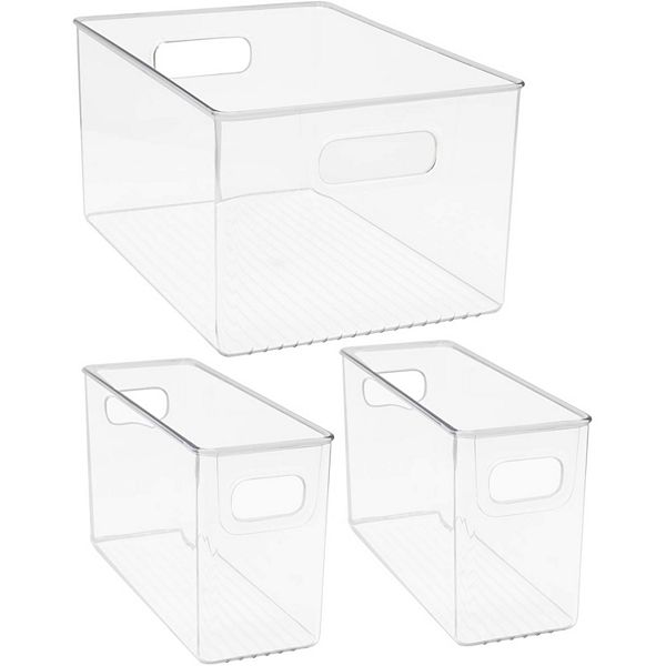 Sorbus Clear Storage Bins 3piece Set