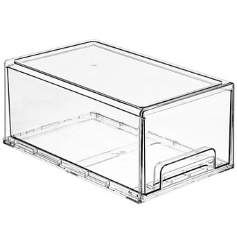 Sorbus Large Clear Stackable Pull Out Fridge Drawer