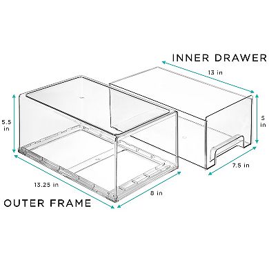 Sorbus Large Clear Stackable Pull Out Fridge Drawer