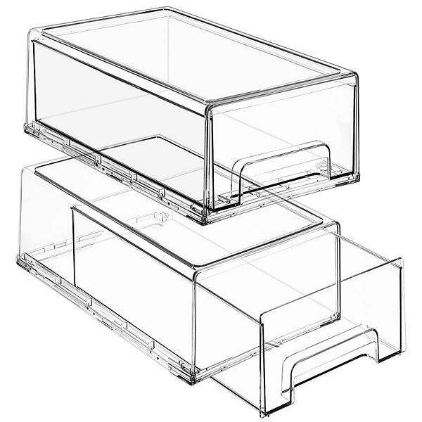 Sorbus Clear Stackable Pull Out Fridge Drawers (2 Pack | Medium ...