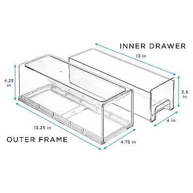 Sorbus Small Clear Stackable Pull Out Drawers