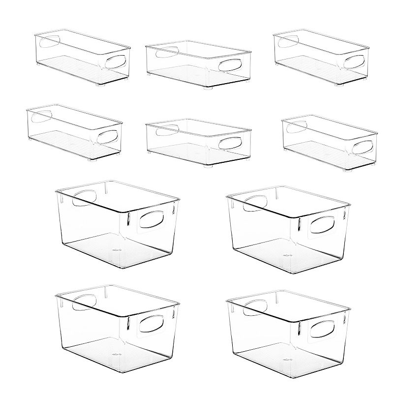 Sorbus Set of 10 Clear Organizer Bins