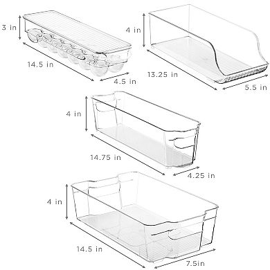 Sorbus Set of 8 Clear Organizer Bins