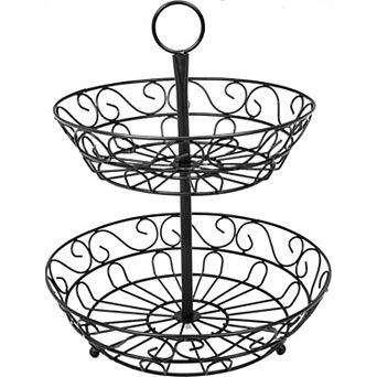 Sorbus 2 tier Fruit Basket Bowl Stand Table Decor
