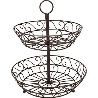Sorbus 2 tier Fruit Basket Bowl Stand Table Decor