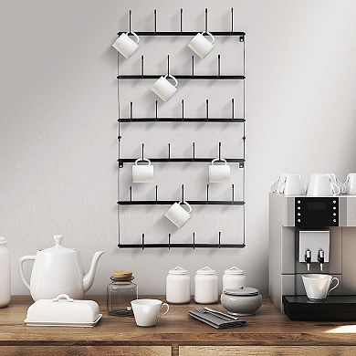 Sorbus 6 Tier Wall Mount Mug Rack