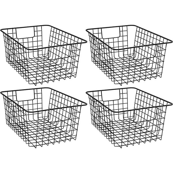 Sorbus Set of 4 Metal Wire Storage Baskets