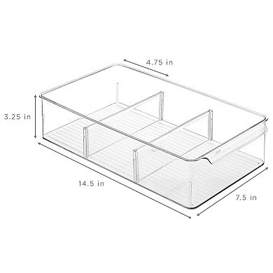 Sorbus Set of 3 Storage Bins with Removable Compartments