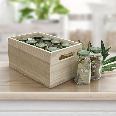 Sorbus Set of 3 Nesting Wooden Storage Bins