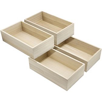 Sorbus Organizing Wood Crates 4 pc Set