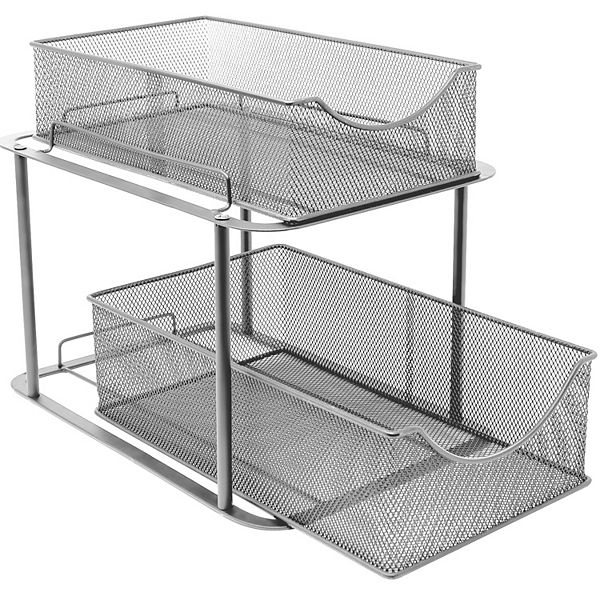 Sorbus 2-Drawer Steel Cabinet Stand - Clear