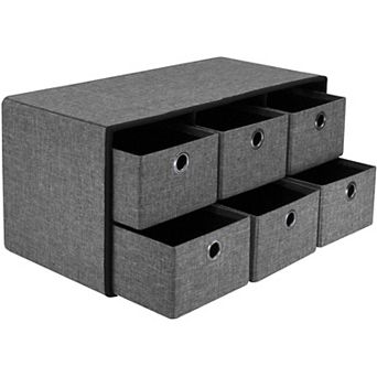 Sorbus 6-Drawer Storage Bench Dresser