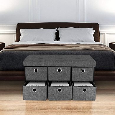 Sorbus 6-Drawer Storage Bench Dresser