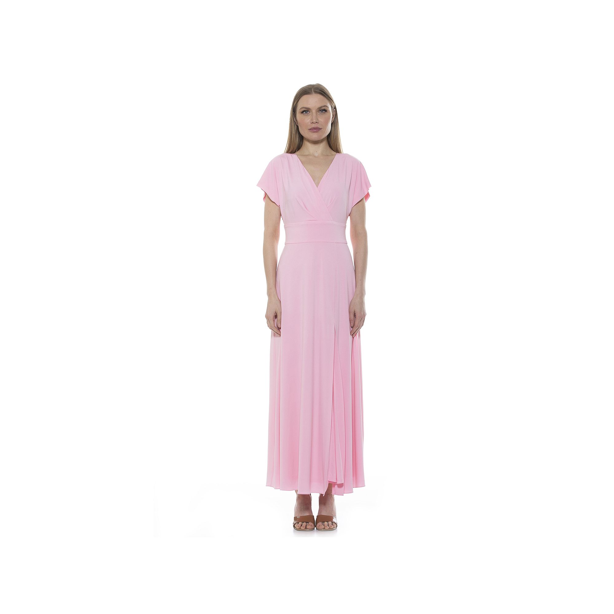 Womens ALEXIA ADMOR Brielle Surplice Maxi Dress, Size: XS, Blush