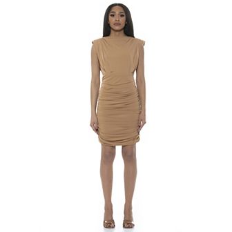 Women's ALEXIA ADMOR Chantria Draped Mini Mockneck Dress