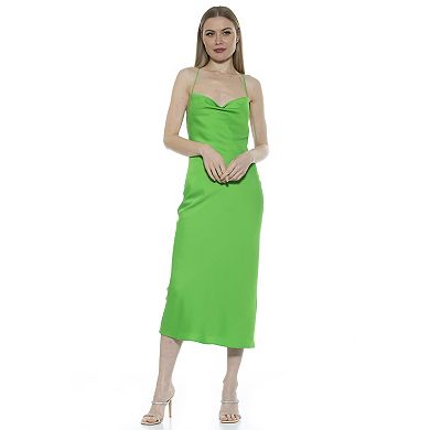 Women's ALEXIA ADMOR Dionne Draped Midi Slip Dress