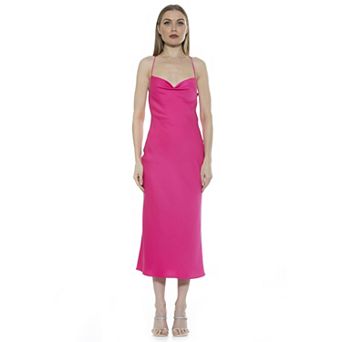 Women's ALEXIA ADMOR Dionne Draped Midi Slip Dress