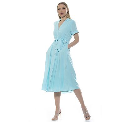 Women's ALEXIA ADMOR Liv Button-Down Midi Shirt Dress